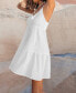 Women's Linen Sleeveless V-Neck Mini Beach Dress