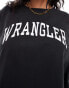 Wrangler plus cropped boxy logo tee in faded black