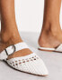 ASOS DESIGN Lisbon pointed woven ballet flats in white