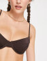 RVCA underwire bikini top in high shine brown