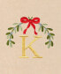 Christmas Mistletoe Monogram White Embroidered Luxury Turkish Cotton Hand Towels, 2 Piece Set