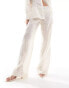 Mango Selection sheer lightweight co-ord trousers in natural