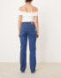 Object straight leg jeans with western stitching in medium blue