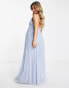 Beauut Maternity Bridesmaid layered tulle maxi dress in light blue