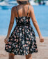 Women's Floral Sleeveless Cutout Waist Mini Beach Dress