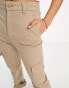 ASOS DESIGN Tall slim cargo with pockets in sand