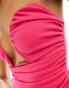 ONLY ruched detail bandeau top in bright pink