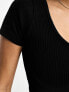 ASOS 4505 Icon seamless rib scoop neck t-shirt in black