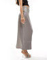 River Island tailored PU column skirt in light grey