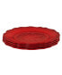 Red Crackle Dinner Plates, Set of 4