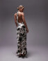 Topshop halter maxi dress in cow print