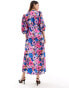 Vila satin wrap maxi dress in purple floral print