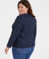 Trendy Plus Size Tweed Collarless Jacket, Created for Macy's