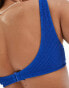 & Other Stories crinkle triangle knot bikini top in blue