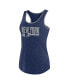 Women's Heather Navy New York Yankees Fuel Racerback Tank Top