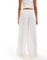 Esmee Exclusive textured beach trouser co-ord in white