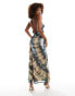 ASOS DESIGN beaded strappy maxi dress in tie dye print