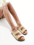 Glamorous double strap footbed sandals in taupe