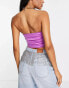 ASOS DESIGN satin corset top in purple