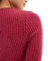 Cotton On baby boat neck fitted long sleeve knit jumper in tulip