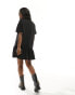 In The Style mini peplum hem t-shirt dress in black