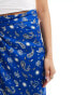 Never Fully Dressed Jaspre wrap midaxi skirt co-ord in blue bandana print