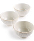 French Perle Groove Collection Stoneware 3-Pc. Mini Bowls Set