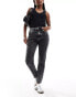 Noisy May Moni high waisted straight jeans in dark grey wash