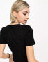 Noisy May ribbed keyhole detail top in black