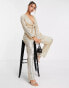 Style Cheat tie front sequin jumpsuit in gold