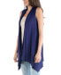 Draped Open Front Sleeveless Cardigan Vest