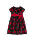 Big Girls Short Sleeve Ruffle Collar Party Dress with Bow