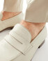 Walk London Capri Saddle Loafers In Off White Leather