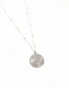 Petit Moments circle pendant necklace with pearl chain in silver