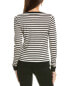 Forte Cashmere Fitted Stripe V-Neck Silk & Cashmere-Blend Sweater Women's