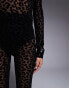 ASOS DESIGN Halloween co-ord animal flocked leggings in black