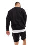 DTT crew neck sweatshirt & jersey short set in black