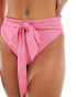 Peek & Beau Fuller Bust high waist bikini bottom in textured pink