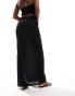 Threadbare linen blend column maxi skirt in black