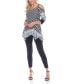 Women's Printed Cold Shoulder Tunic Top