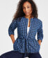 Women's Quilted Herringbone Tie-Waist Jacket