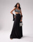 Kanya London jewelled strappy crop top co-ord in black