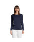 Women's Petite Relaxed Supima Cotton Long Sleeve Crewneck T-Shirt