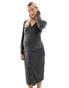 Mamalicious maternity nursing function cardigan midi dress in grey