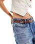 ASOS DESIGN waist and hip jeans western belt in tan