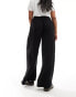 Stradivarius fluid pleat front trouser in black