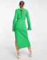 & Other Stories rib knitted midi dress in green