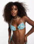 Motel ravola bead bikini top in boho batik blue