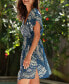 Women's Sapphire Boho V-Neck Dolman Sleeve Mini Beach Dress