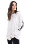 ASOS Weekend Collective oversized long sleeve t-shirt with back logo in white